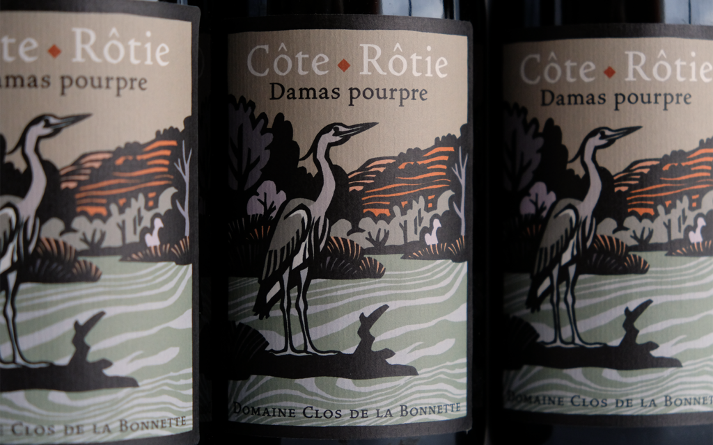 Côte-Rôtie Damas Pourpre en série, vin biologique du clos de la Bonnette